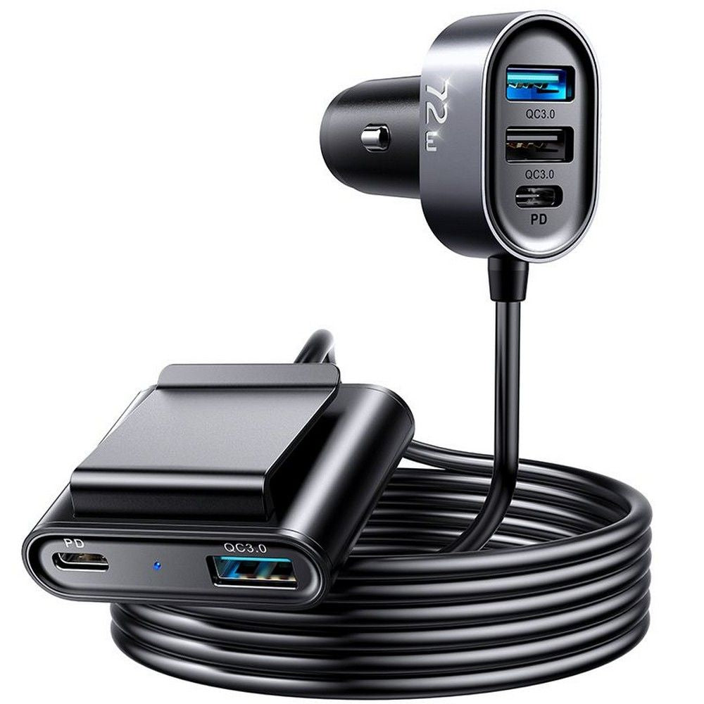 Bilader Joyroom JR-CL05, 72W, 3A, 2 x USB-C - 3 x USB-A, Svart