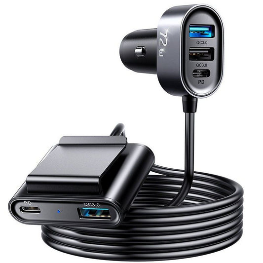 Bilader Joyroom JR-CL05, 72W, 3A, 2 x USB-C - 3 x USB-A, Svart