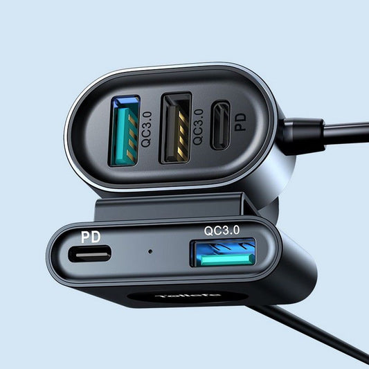 Bilader Joyroom JR-CL05, 72W, 3A, 2 x USB-C - 3 x USB-A, Svart