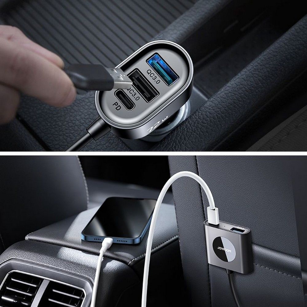 Bilader Joyroom JR-CL05, 72W, 3A, 2 x USB-C - 3 x USB-A, Svart