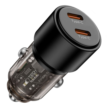 Tech-Protect CC03 billader, 100W, 3,25A, 2 x USB-C, svart
