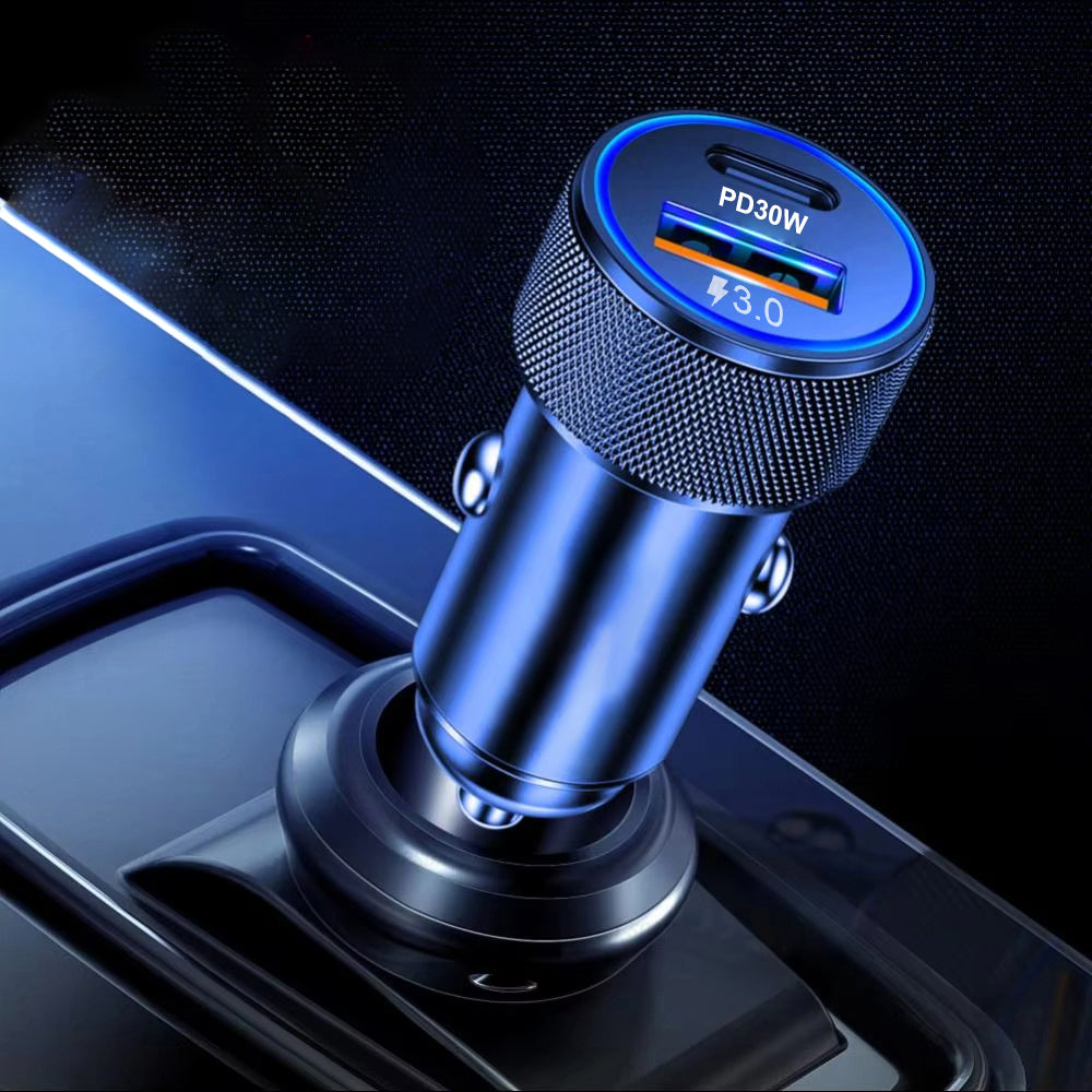 Bilader Techsuit C2 VoltDuo, 30W, 3A, 1 x USB-A - 1 x USB-C, Svart