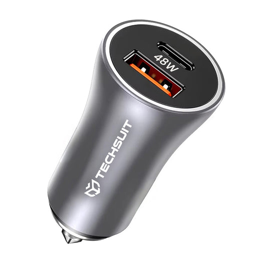 Bilader Techsuit C3 RescueVolt, 48W, 3A, 1 x USB-A - 1 x USB-C, Grå