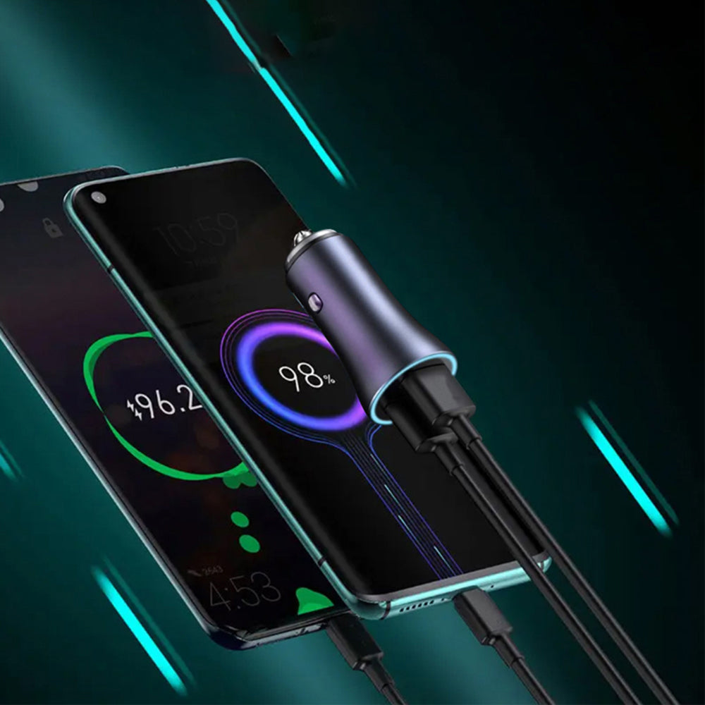 Bilader Techsuit C3 RescueVolt, 48W, 3A, 1 x USB-A - 1 x USB-C, Grå