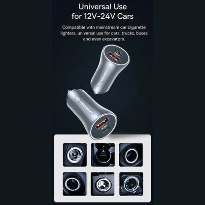 Bilader Techsuit C3 RescueVolt, 48W, 3A, 1 x USB-A - 1 x USB-C, Grå