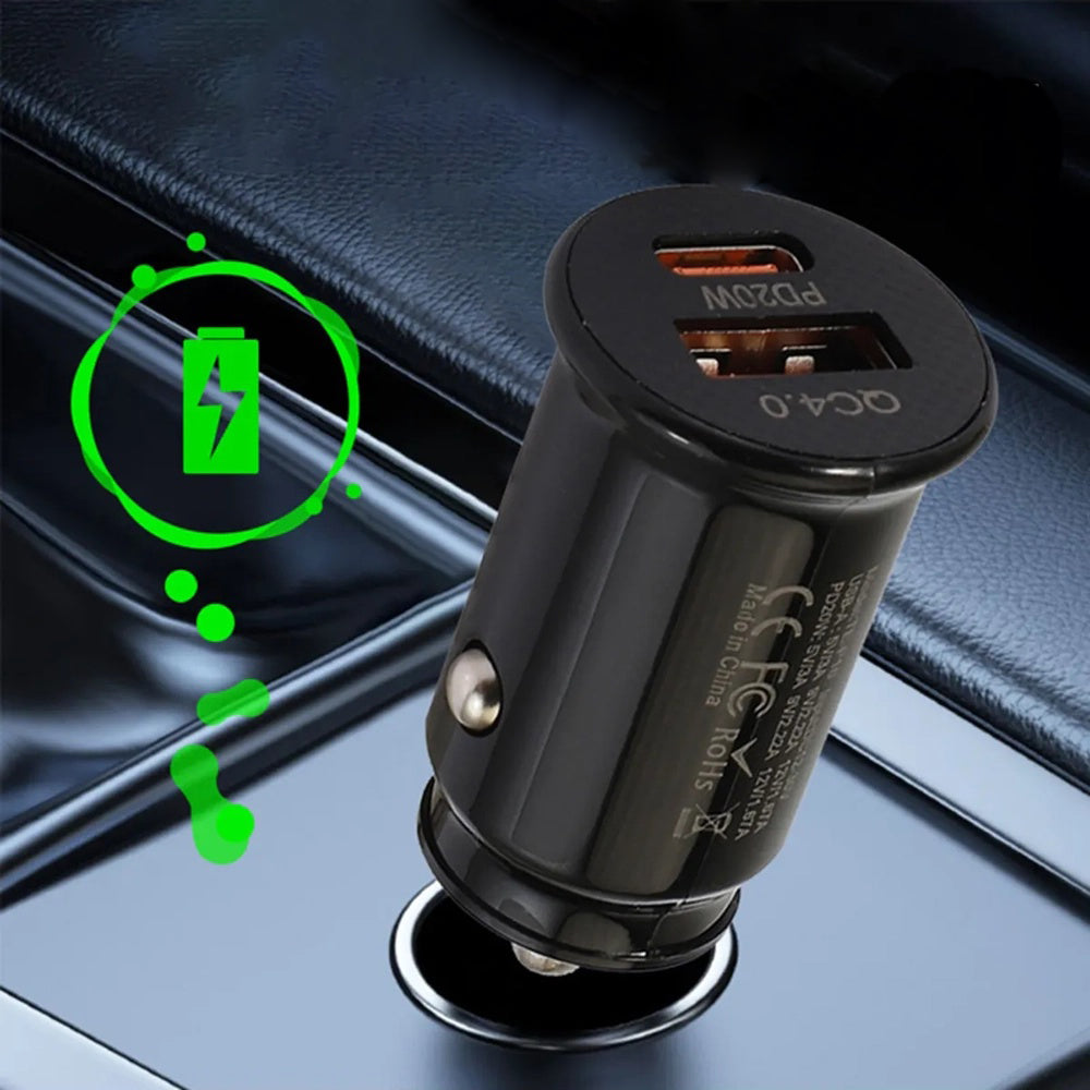 Bilader Techsuit C4 MiniFuseX, 20W, 3A, 1 x USB-A - 1 x USB-C, Svart
