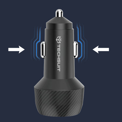 Bilader Techsuit C7 CarbonVolt, 48W, 3A, 1 x USB-A - 1 x USB-C, Svart