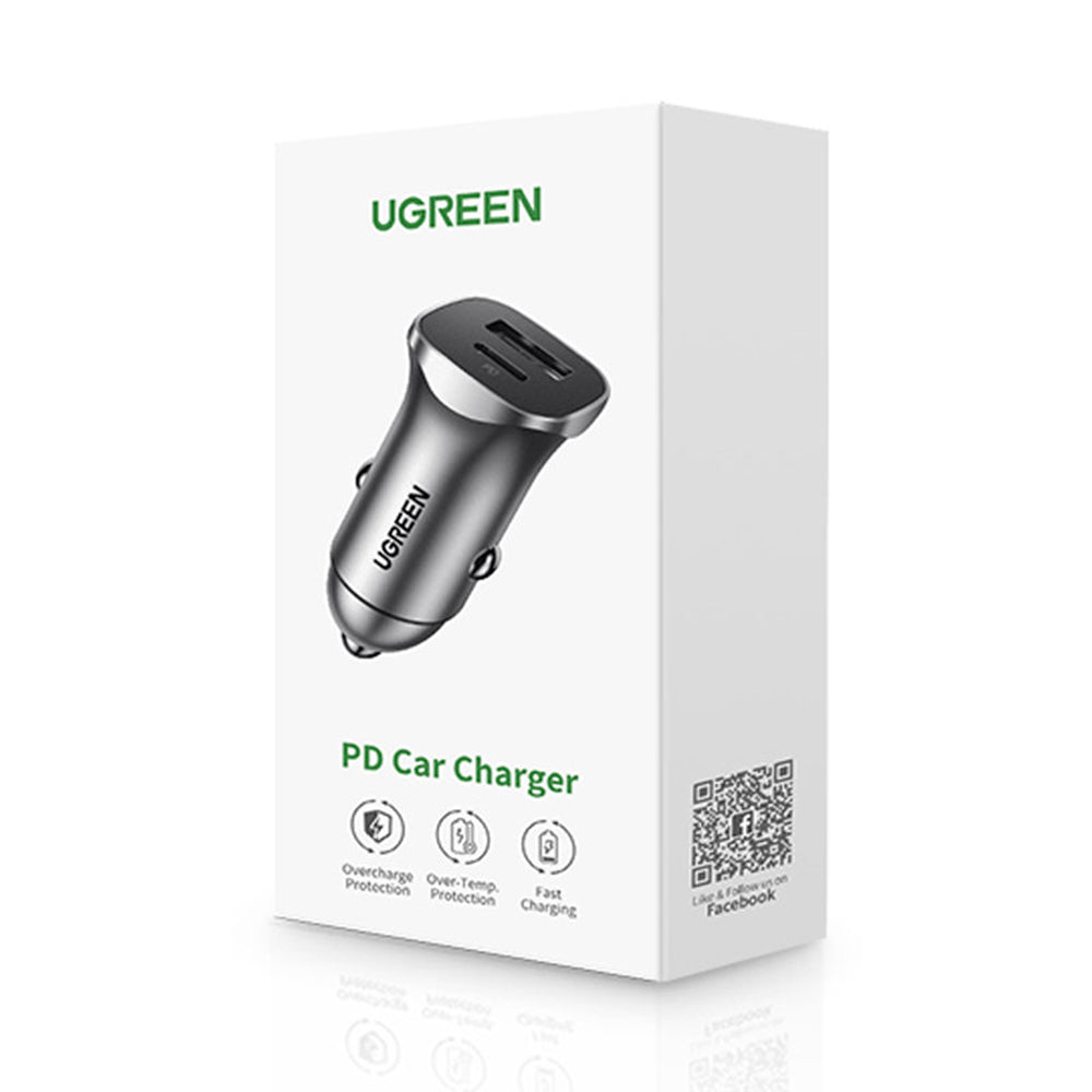 Bilader UGREEN CD130, 24W, 3A, 1 x USB-A - 1 x USB-C, Grå