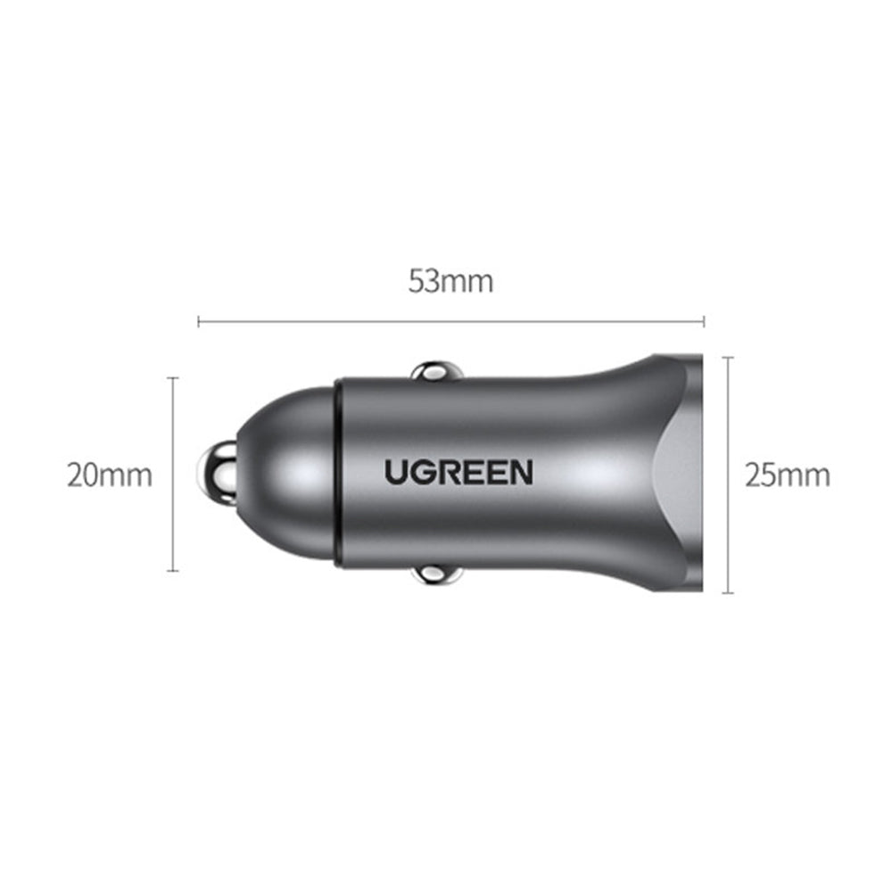 Bilader UGREEN CD130, 24W, 3A, 1 x USB-A - 1 x USB-C, Grå