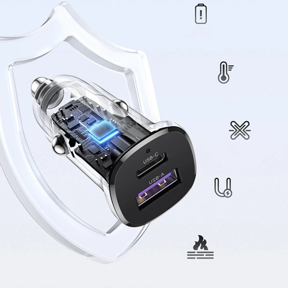 Bilader UGREEN EC305, 30W, 3A, 1 x USB-A - 1 x USB-C, Svart