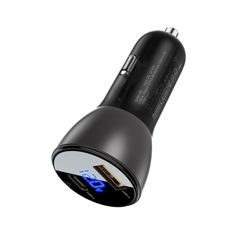 Acefast B6 billader, 63W, 3,6A, 1 x USB-A - 1 x USB-C, svart
