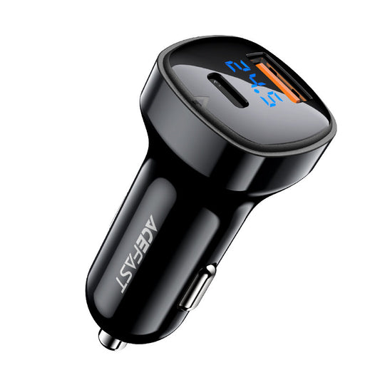 Bilader Acefast B4, 66W, 3A, 1 x USB-A - 1 x USB-C, Svart