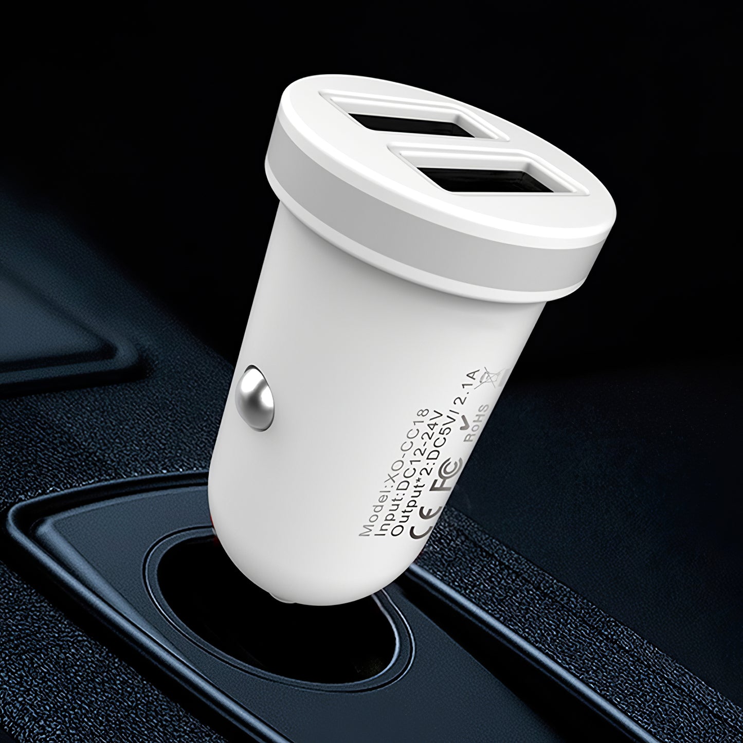 Bilader XO Design CC-18, 10.5W, 2.1A, 2 x USB-A, Hvit