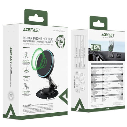 Trådløs Bil Lader Acefast D65, 15W, 1.67A, Svart