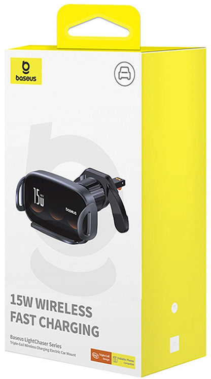 Baseus LightChaser trådløs bilopplader, 15W, 1.67A, Svart C40355901111-00