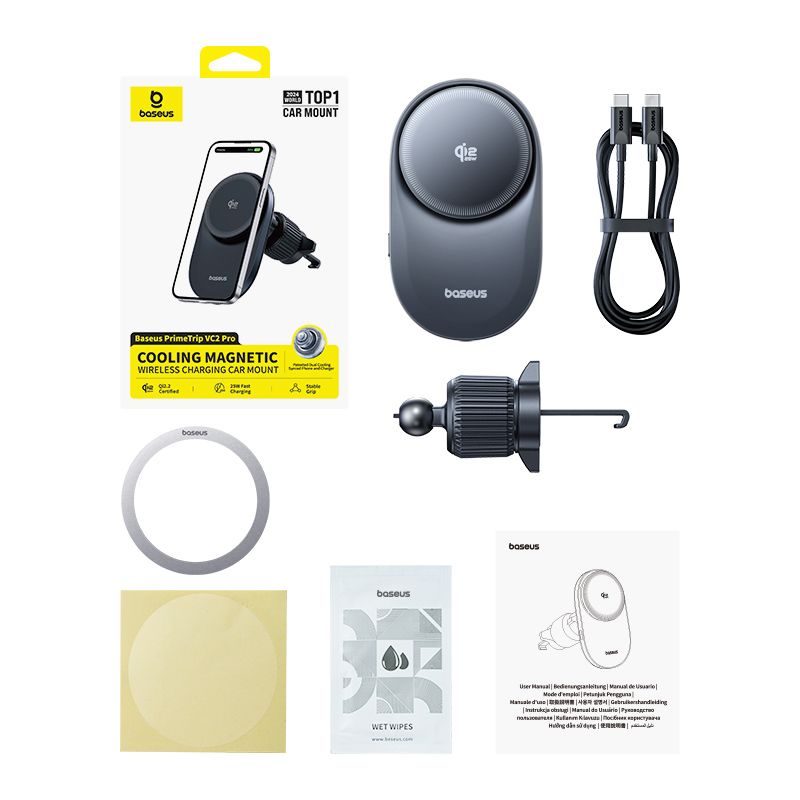 Trådløs billader Baseus PrimeTrip VC2 Pro, 25W, svart C0013N00