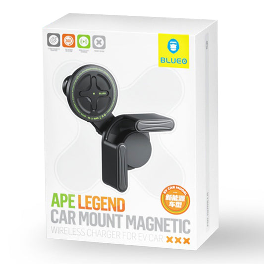 Trådløs Bil Lader Blueo Ape Legend EV Car, 15W, 1.67A, Svart