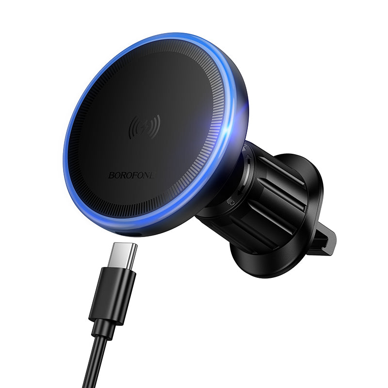 Trådløs Bil Lader Borofone BH224 Flash, 15W, 1.67A, Svart