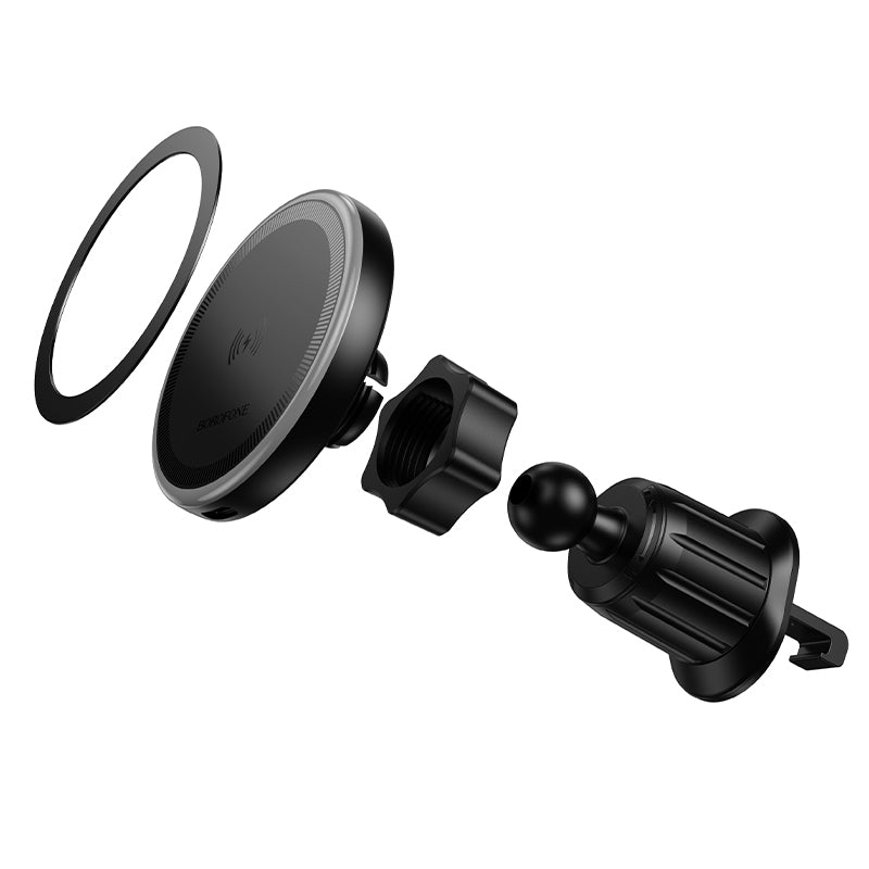 Trådløs Bil Lader Borofone BH224 Flash, 15W, 1.67A, Svart