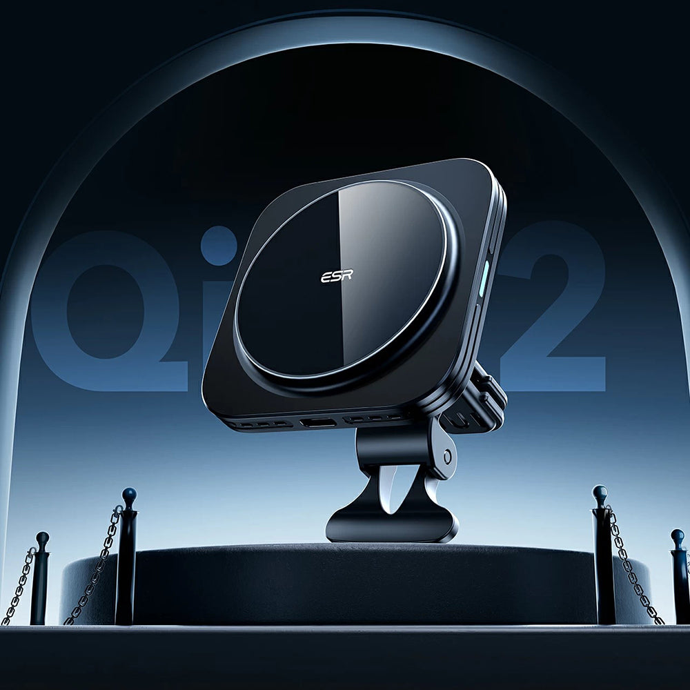 Trådløs Bil Lader ESR HaloLock Vent, 15W, 1.67A, Svart