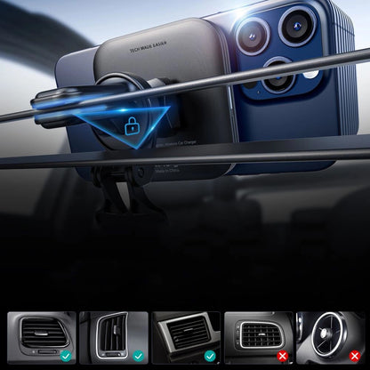 Trådløs Bil Lader ESR HaloLock Vent, 15W, 1.67A, Svart