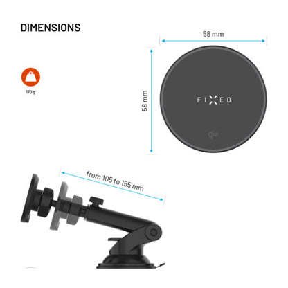 Trådløs Bil Lader Fixed MagRound 2 XL, 15W, 1.67A, Svart