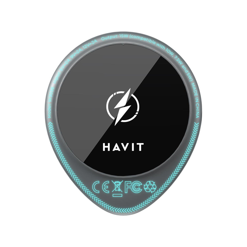 Trådløs Bil Lader HAVIT W3036, 15W, 1.67A, Svart