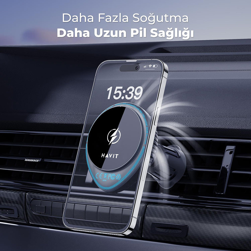 Trådløs Bil Lader HAVIT W3036, 15W, 1.67A, Svart