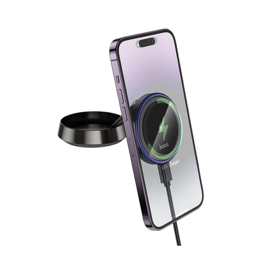 Trådløs Bil Lader HOCO HW33, 15W, 1.67A, Grå