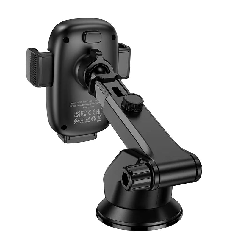 Trådløs Bil Lader HOCO HW32, 15W, 1.67A, Svart