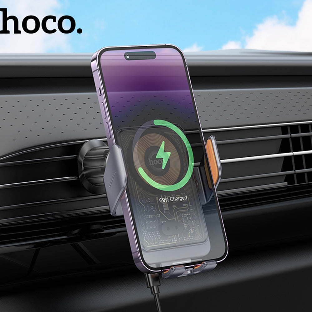Trådløs Bil Lader HOCO HW7, 15W, 1.67A, Svart