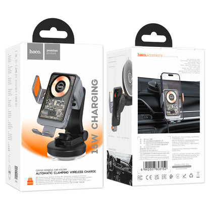 Trådløs Bil Lader HOCO HW8, 15W, 1.67A, Svart