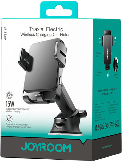 Trådløs Bil Lader Joyroom JR-ZS219, 15W, 1.67A, Svart