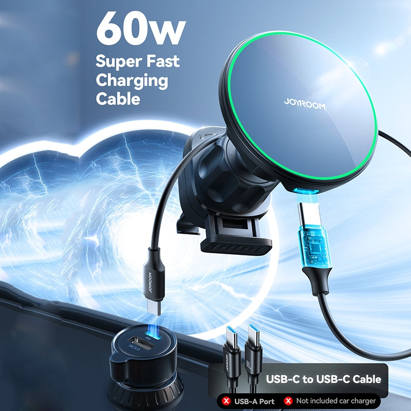 Trådløs Bil Lader Joyroom JR-ZS412, 15W, 1.67A, Svart