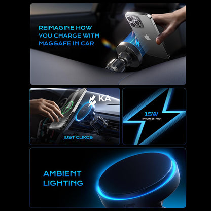 Lisen trådløs bilopplader, 15W, 1.67A, Svart YL0223070007