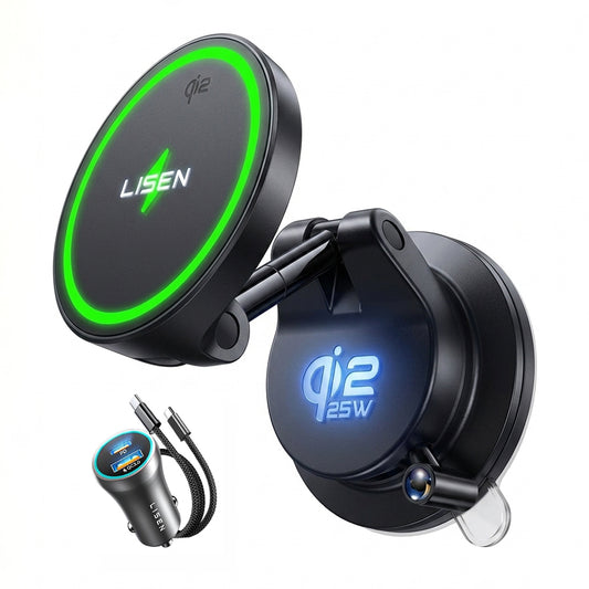 Trådløs billader Lisen W608 Pro, 25W, svart YL0225090001