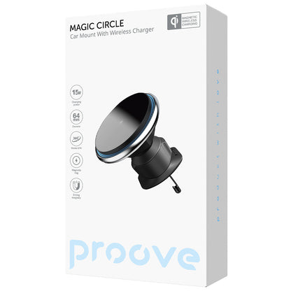 Trådløs Bil Lader Proove Magic Circle, 15W, 1.67A, Sølv WHMC15020006