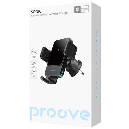 Trådløs Bil Lader Proove Sonic, 15W, 1.67A, Grå WHSN15002001