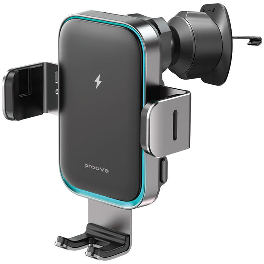 Trådløs Bil Lader Proove Triple Clamp Pro, 15W, 1.67A, Grå WHTP15010004