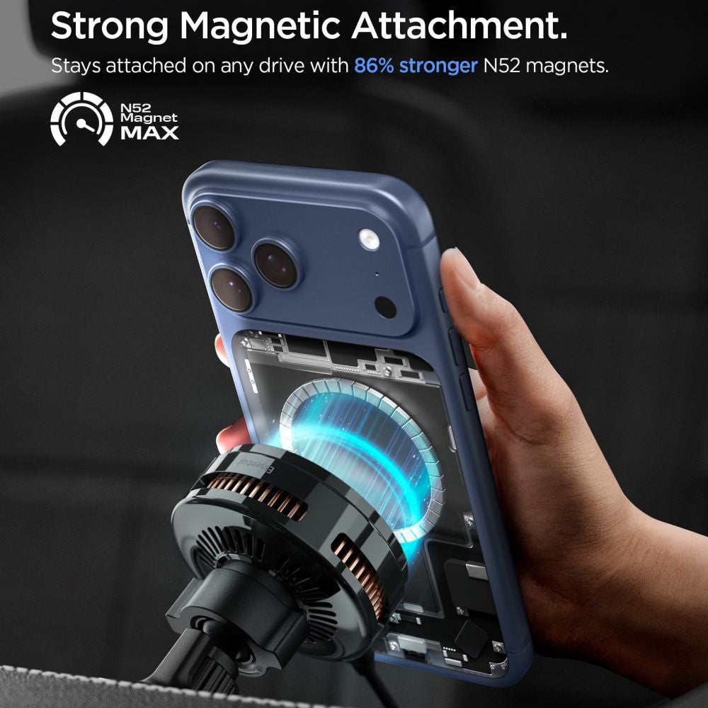 Trådløs Bil Lader Spigen Essential, 25W, 1.67A, Svart