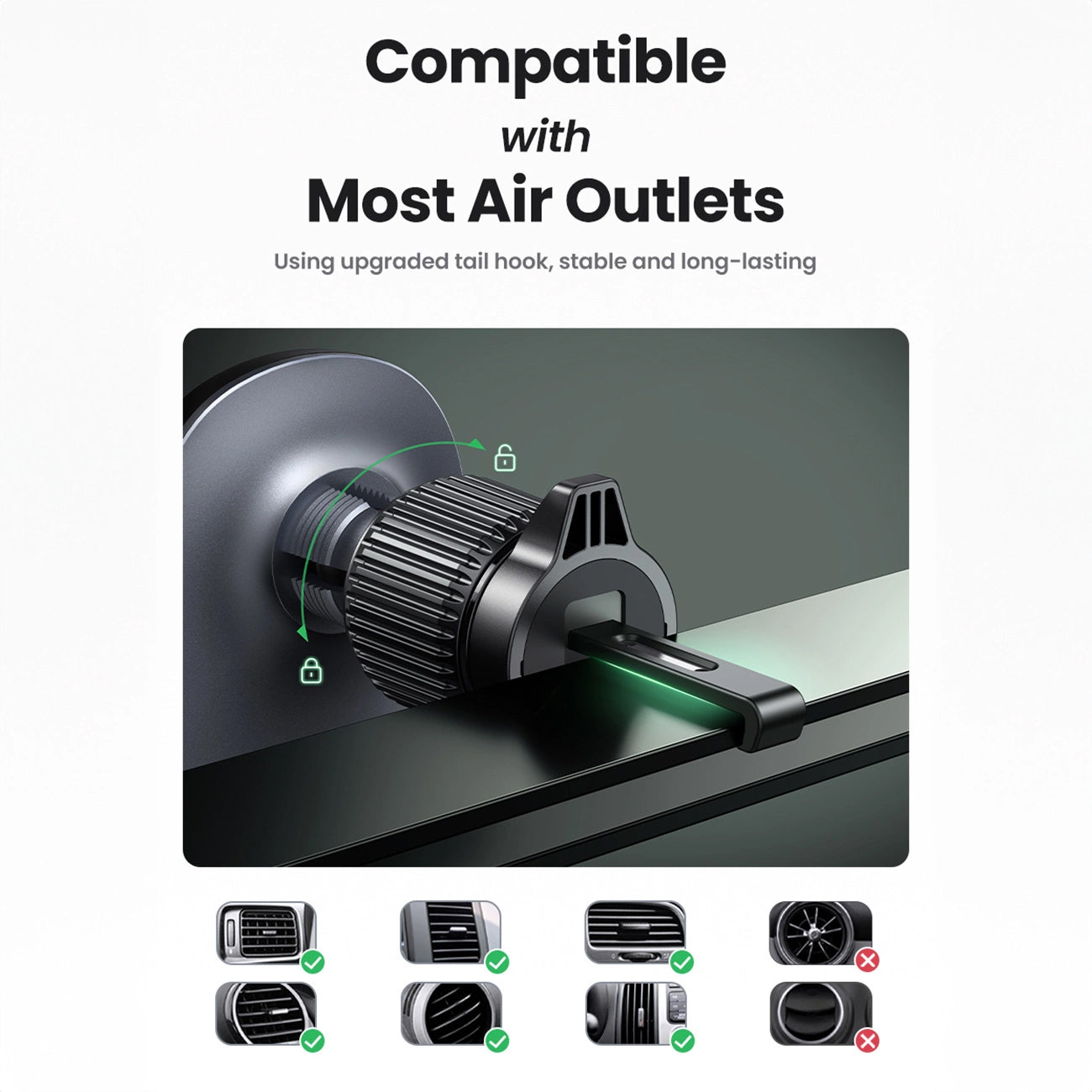 UGREEN CD345 Vent Trådløs Billader, 15W, 1.67A, Svart