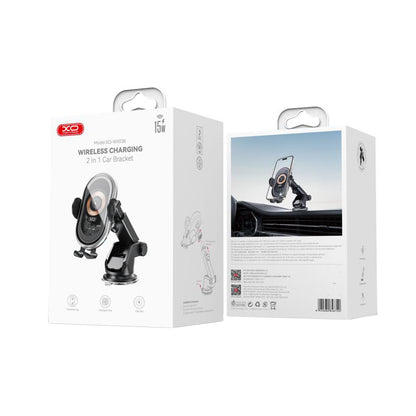 Trådløs Bil Lader XO Design WX038, 15W, 1.67A, Svart