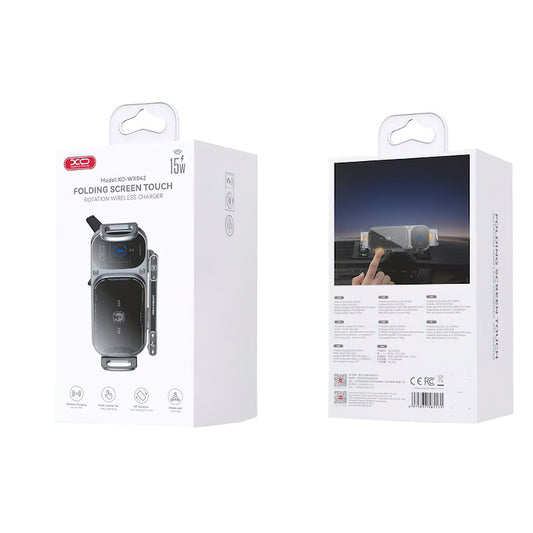 Trådløs Bil Lader XO Design WX041, 15W, 1.67A, Svart