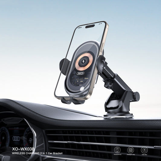 Trådløs Bil Lader XO Design WX038, 15W, 1.67A, Svart