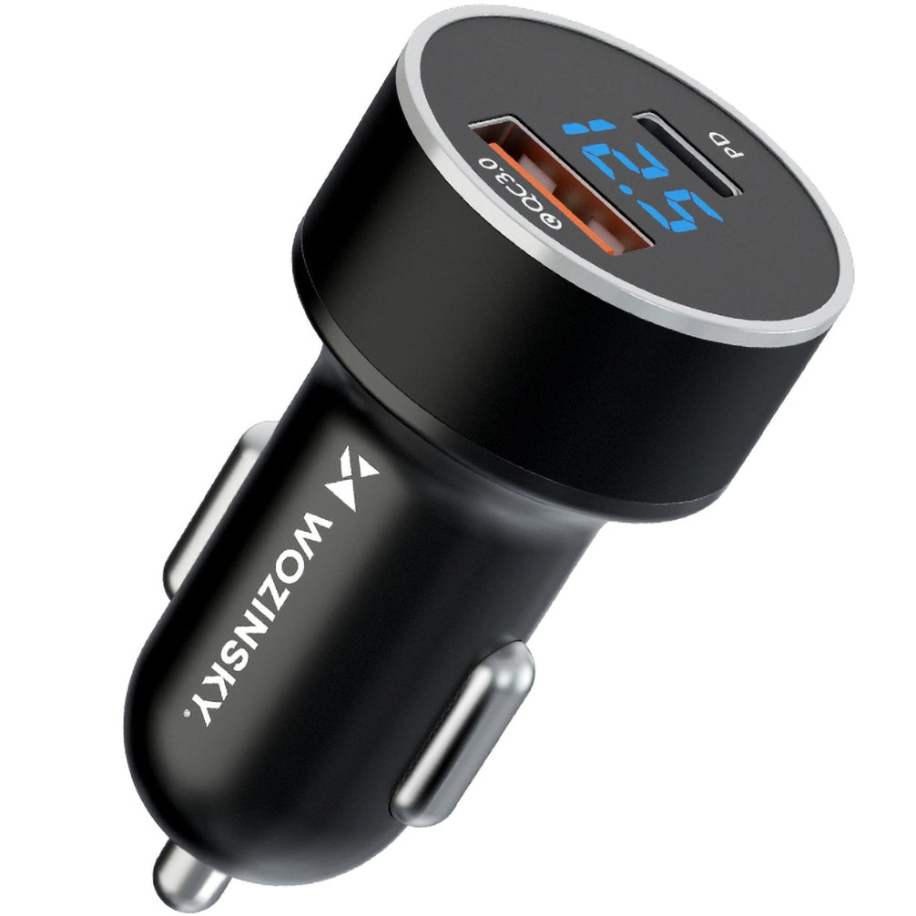 Billader WZK WDCCAC, 36W, 3A, 1 x USB-A - 1 x USB-C, svart 