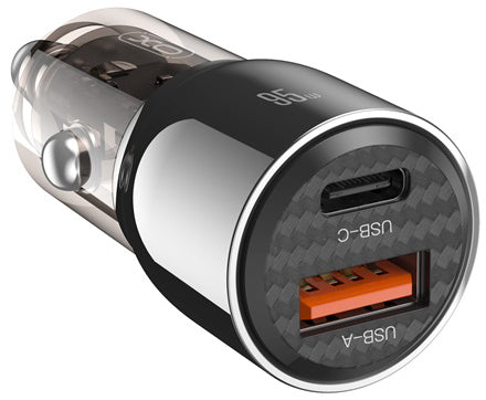 Bilader XO Design CC58, 95W, 3.25A, 1 x USB-A - 1 x USB-C, Svart