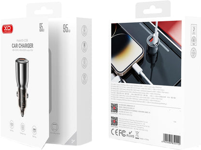 Bilader XO Design CC58, 95W, 3.25A, 1 x USB-A - 1 x USB-C, Svart