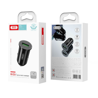 Bilader XO Design CC35, 18W, 3A, 1 x USB-A, Svart