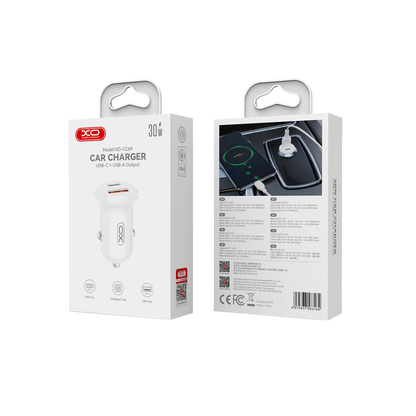 Bilader XO Design CC69, 30W, 3A, 1 x USB-A - 1 x USB-C, Hvit