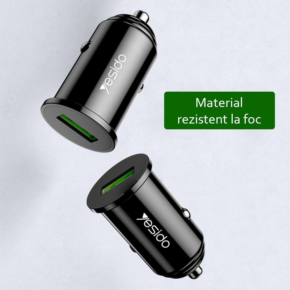 Bilader Yesido Y38, 18W, 3A, 1 x USB-A, Svart